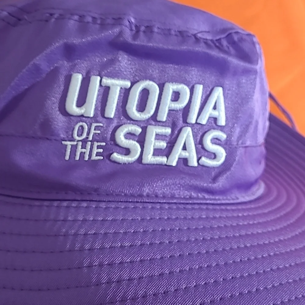 Utopia Of The Seas Embroided Purple Royal Caribbean Sun Bucket Hat Looks New! - Picture 4 of 5